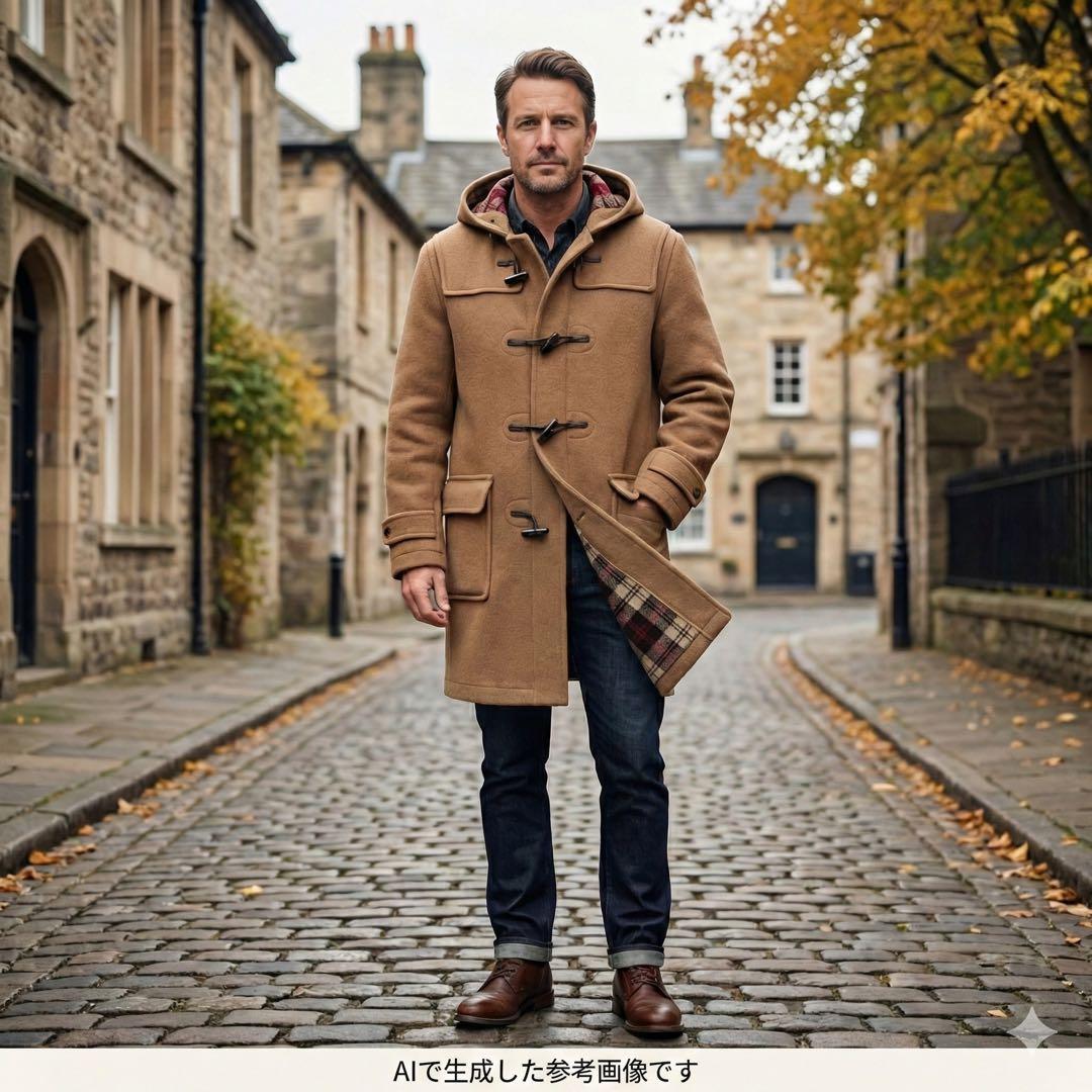 希少90s グローバーオール 512 ダッフルコート 英国製 チェック キャメル