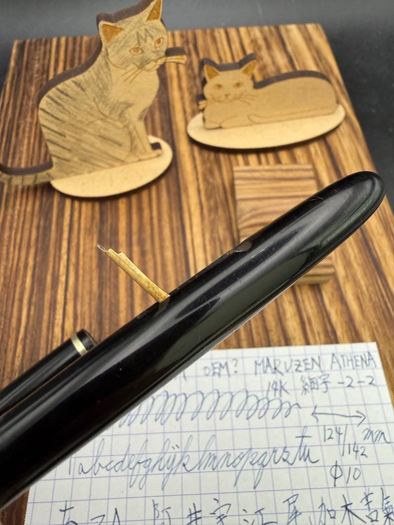 激レア 丸善 ビンテージ 万年筆 アテナ 14k 2号 ボディPLATINUM