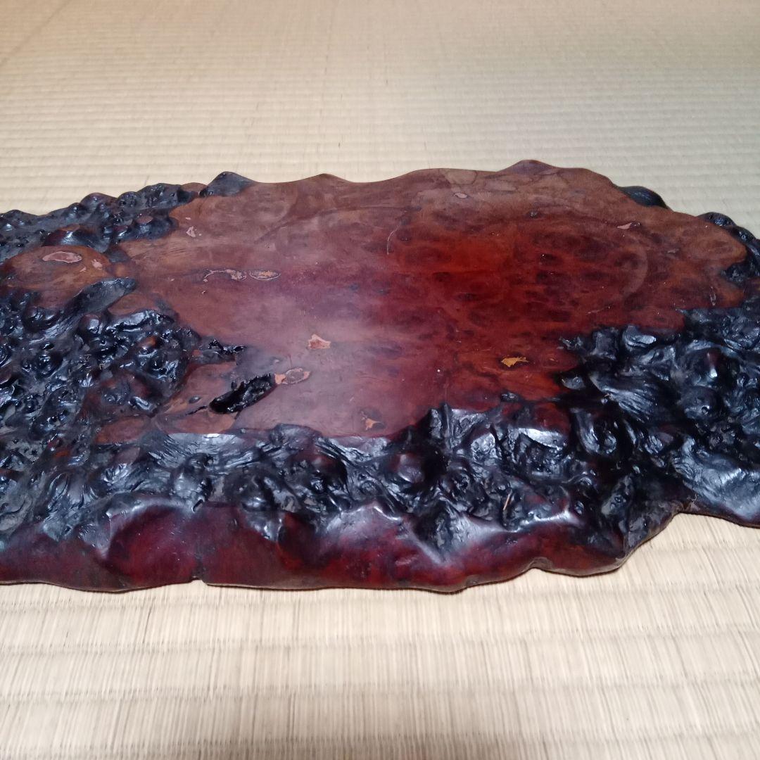 木製 花瓶台 不規則な形状 茶色