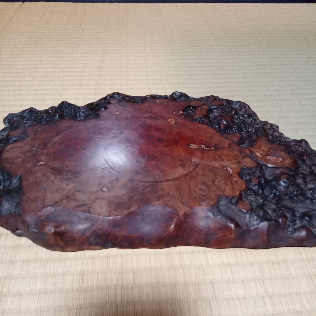 木製 花瓶台 不規則な形状 茶色