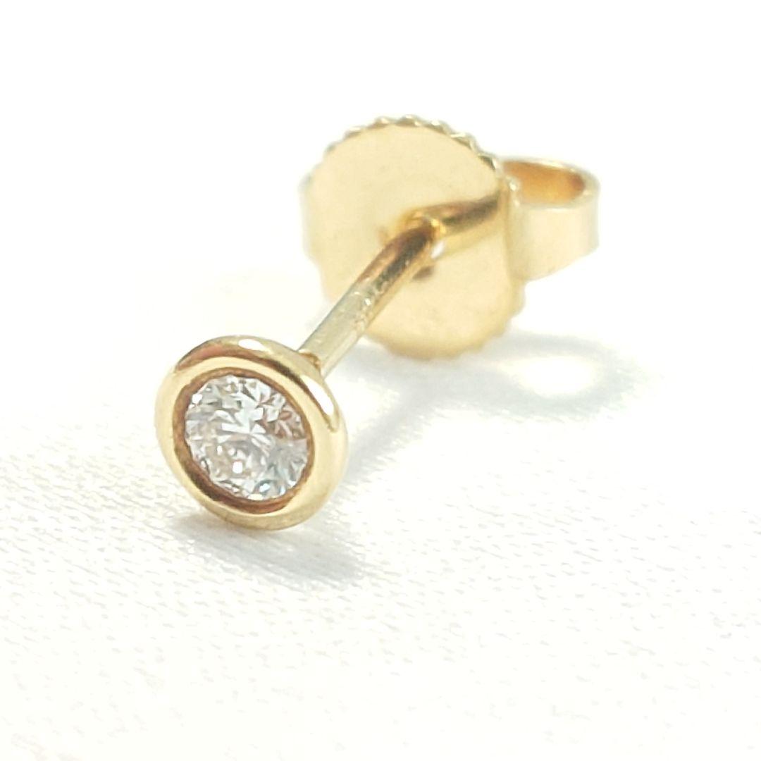 ティファニー K18 バイザヤード ダイヤ ピアス 片耳用 7147