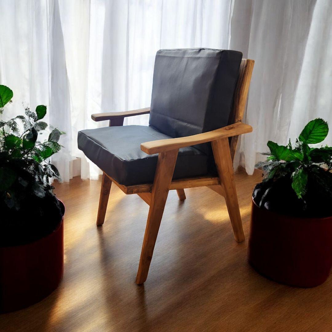本革 スツールチェア 木製 無垢材｜ハンドメイド シンプル椅子
