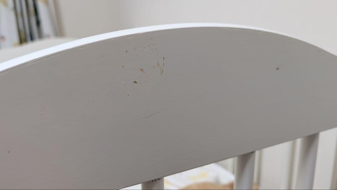 //断捨離中//ホワイト木製ベビーベッド　安全ロック付き（ランデブー）