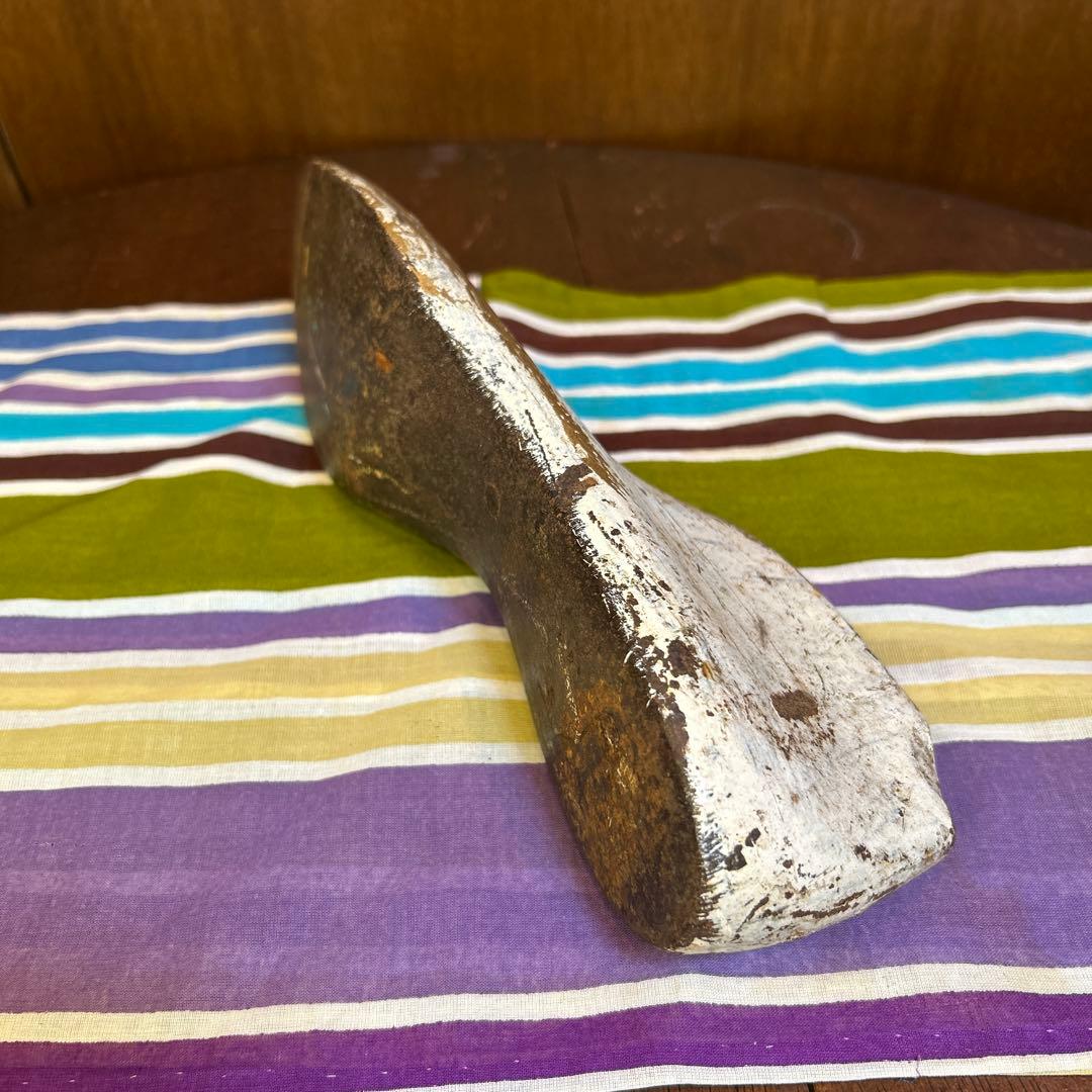 レアフランスアンティーク白のアイアン製/鋳物　靴型ドアストッパー/置物/オブジェ