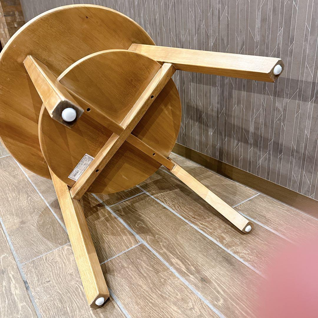 【美品】CRASH GATE 関家具 コボシ サイドテーブル 天然木 丸型