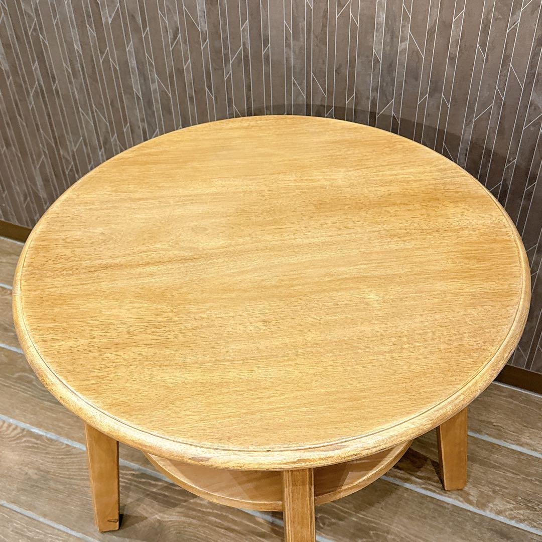 【美品】CRASH GATE 関家具 コボシ サイドテーブル 天然木 丸型