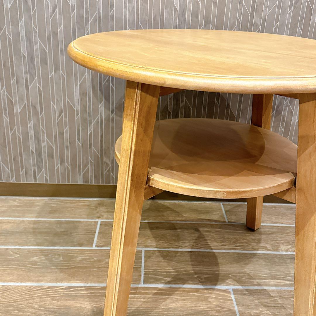 【美品】CRASH GATE 関家具 コボシ サイドテーブル 天然木 丸型