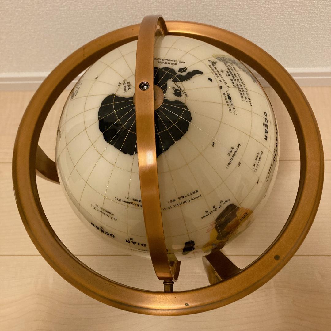 宝石地球儀 大型 天然石 パワーストーン 卓上 高級インテリア 3脚