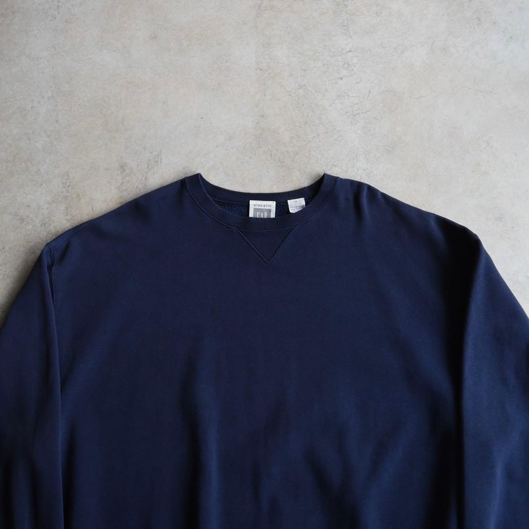 90s GAP ギャップ アスレチック クルーネック スウェット ネイビー XL