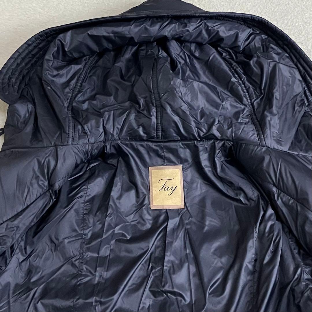 Fay フェイ　TOD'S レイヤードニット切替ウールコート　グレー　イタリア製