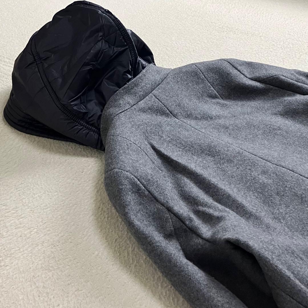 Fay フェイ　TOD'S レイヤードニット切替ウールコート　グレー　イタリア製