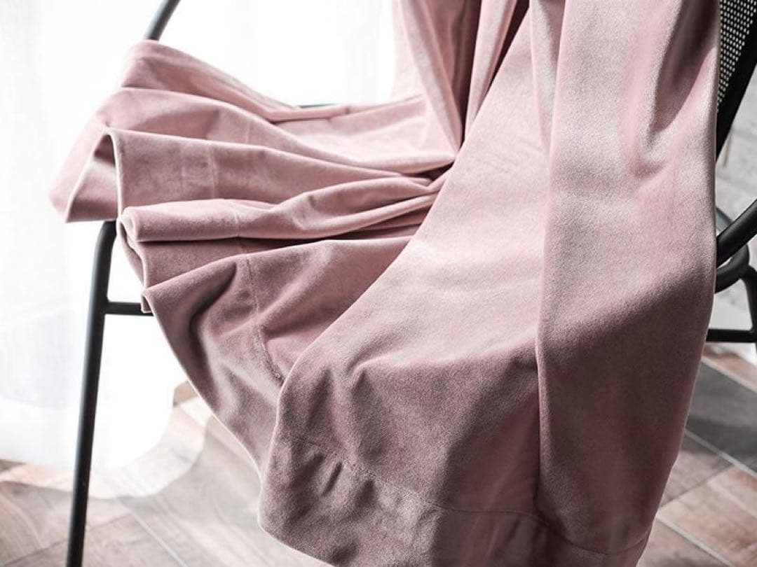 値下げしました！　 シャビー ベルベット ドレープカーテン パールローズ