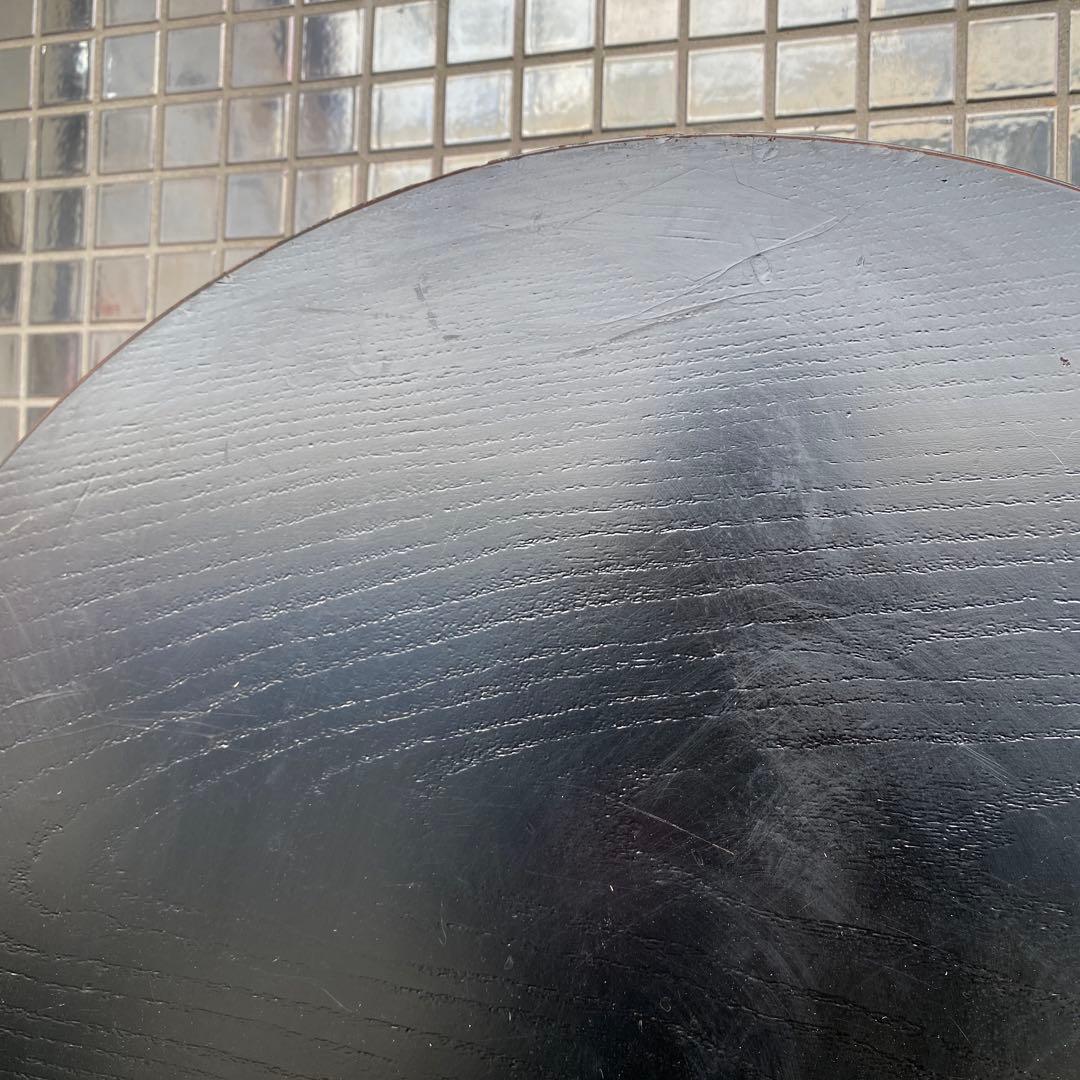 時代物 昭和レトロ 四つ脚ちゃぶ台 黒 古家具 骨董品 円卓 花台