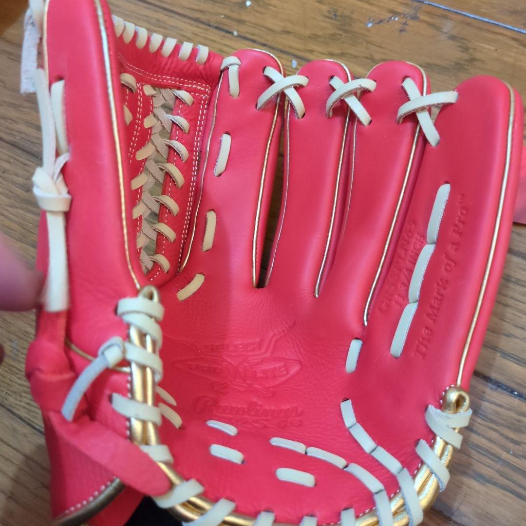 Rawlings 軟式グローブ レッド　一般用軟式野球　新品タグ付き
