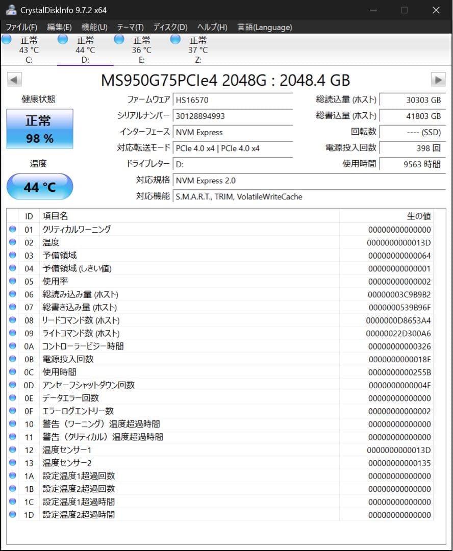 内蔵型SSD M.2 SSD 2TB Monster Storage NVMe PCIe4x4