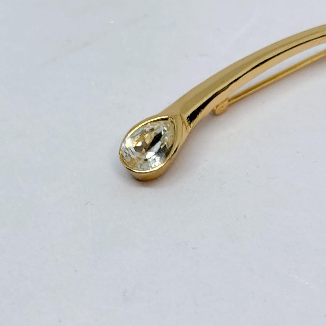 Dior ディオール ゴールド ラインストーン ヴィンテージ ブローチ