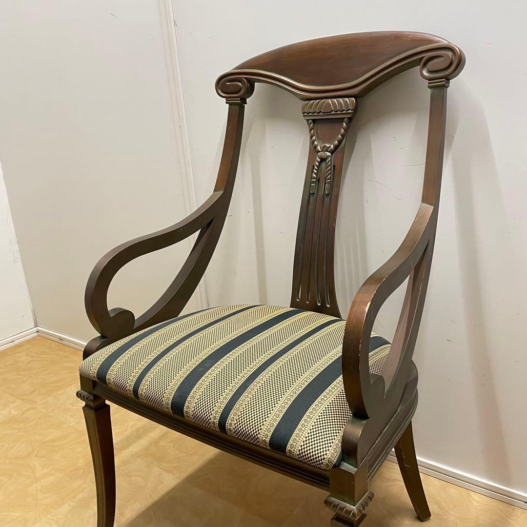 アンティーク調アームチェア② ダイニングチェア チェア 椅子 イス ロココ調