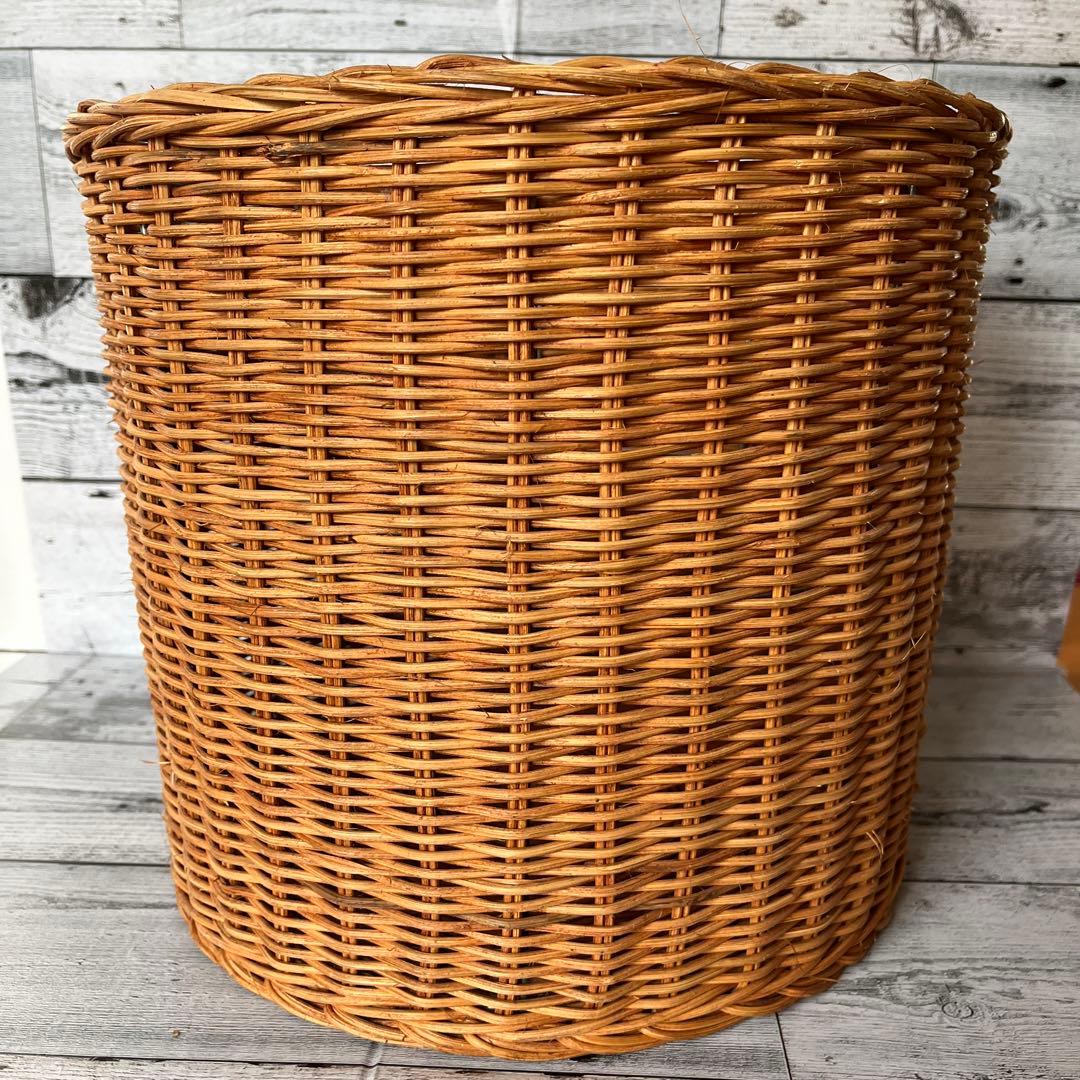 ラタン バスケット 収納 かご 籐 リビング ずんどう オシャレ 存在感