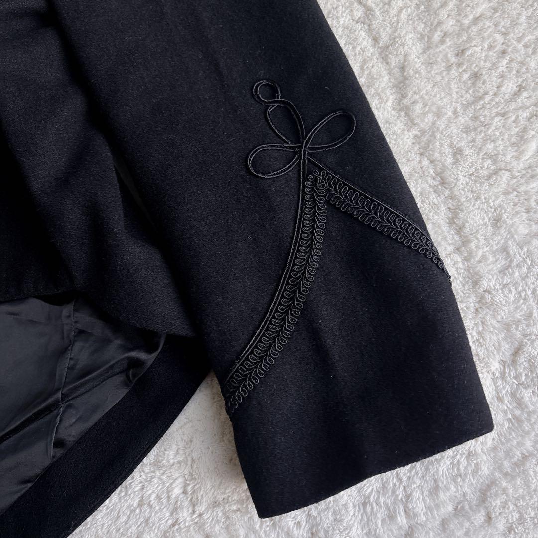 【希少】&ellecy ナポレオンジャケットコート　ウール 黒　M