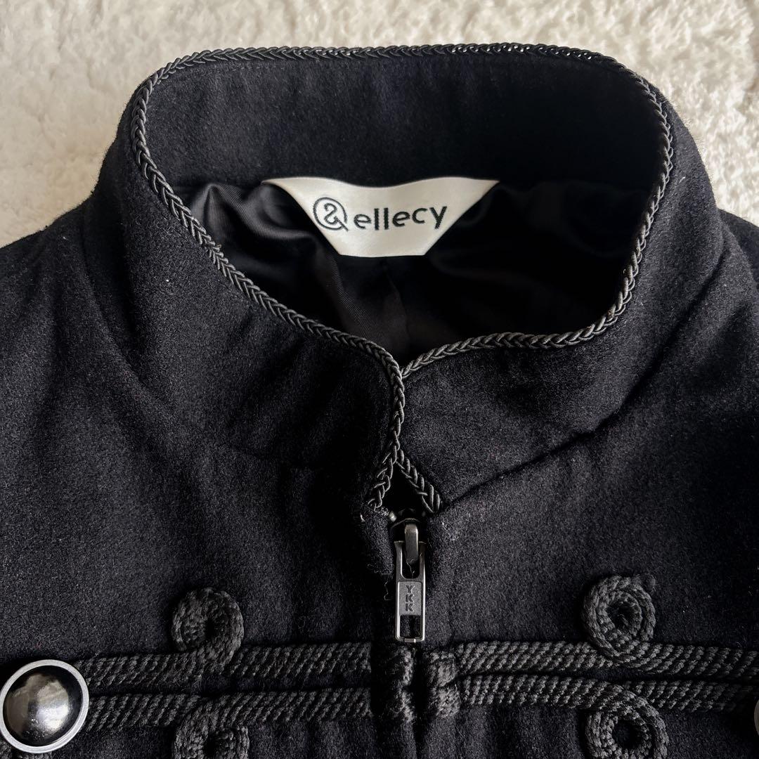 【希少】&ellecy ナポレオンジャケットコート　ウール 黒　M