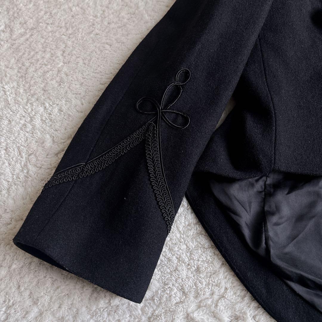 【希少】&ellecy ナポレオンジャケットコート　ウール 黒　M