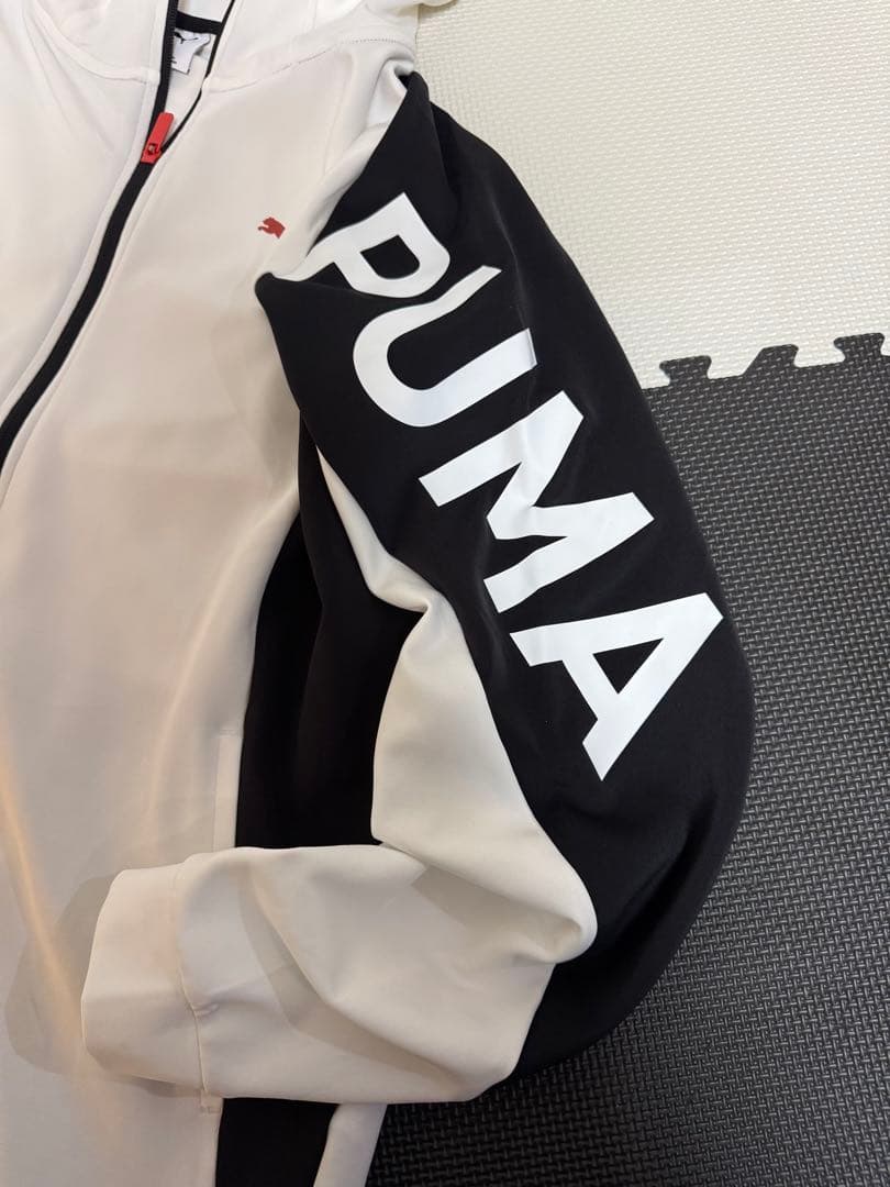 【美品】PUMA ジャージ上下セット ホワイト/ブラック　XL