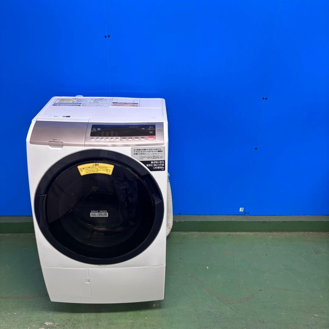 602 日立　ドラム式洗濯機　関東配送無料　一人暮らし　左開き　小型　きれい