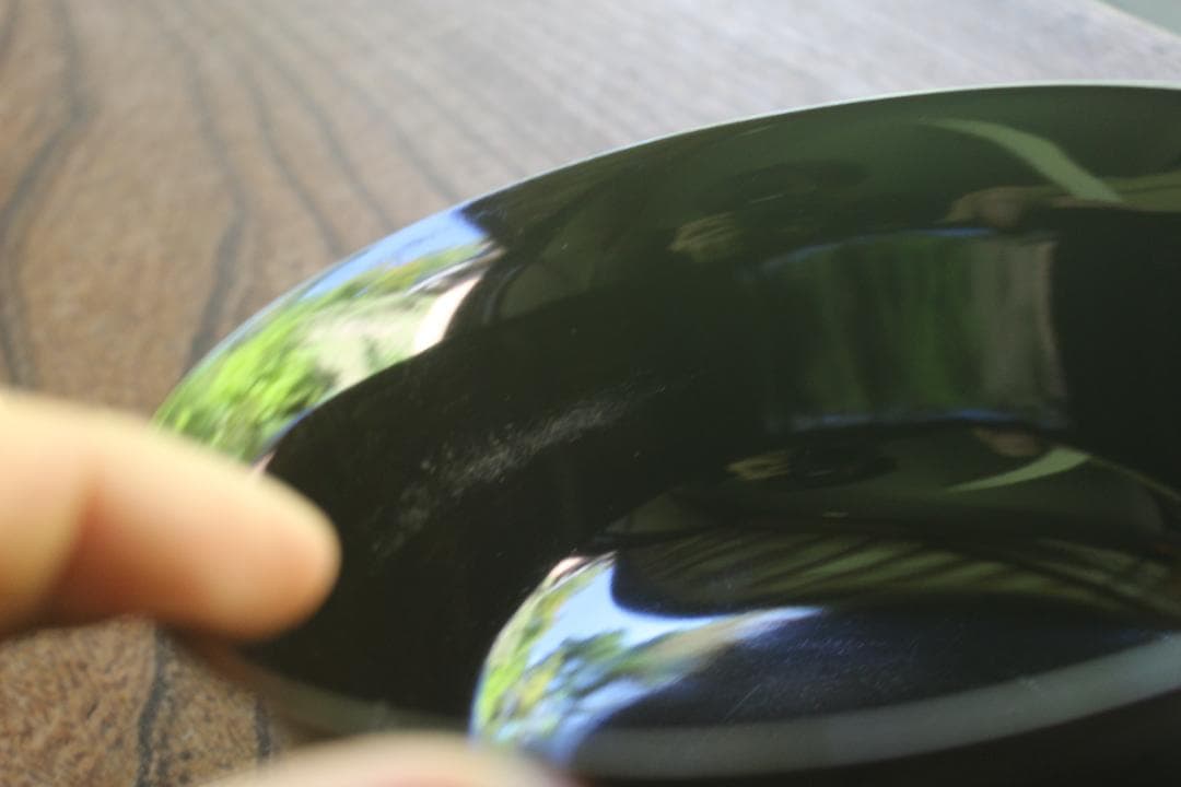 時代逸品！時代黒漆に風情ある青漆松葉蒔絵の映える四つ椀（検京塗懐石道具煮物椀