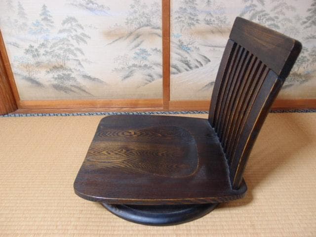 木製回転座椅子（黒系）