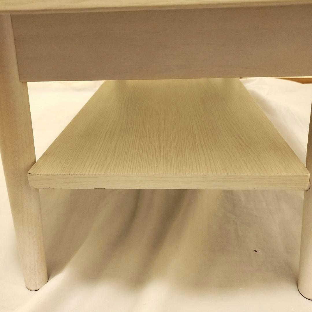 【美品】棚付き 折れ脚 ローテーブル センターテーブル 北欧風 ホワイト