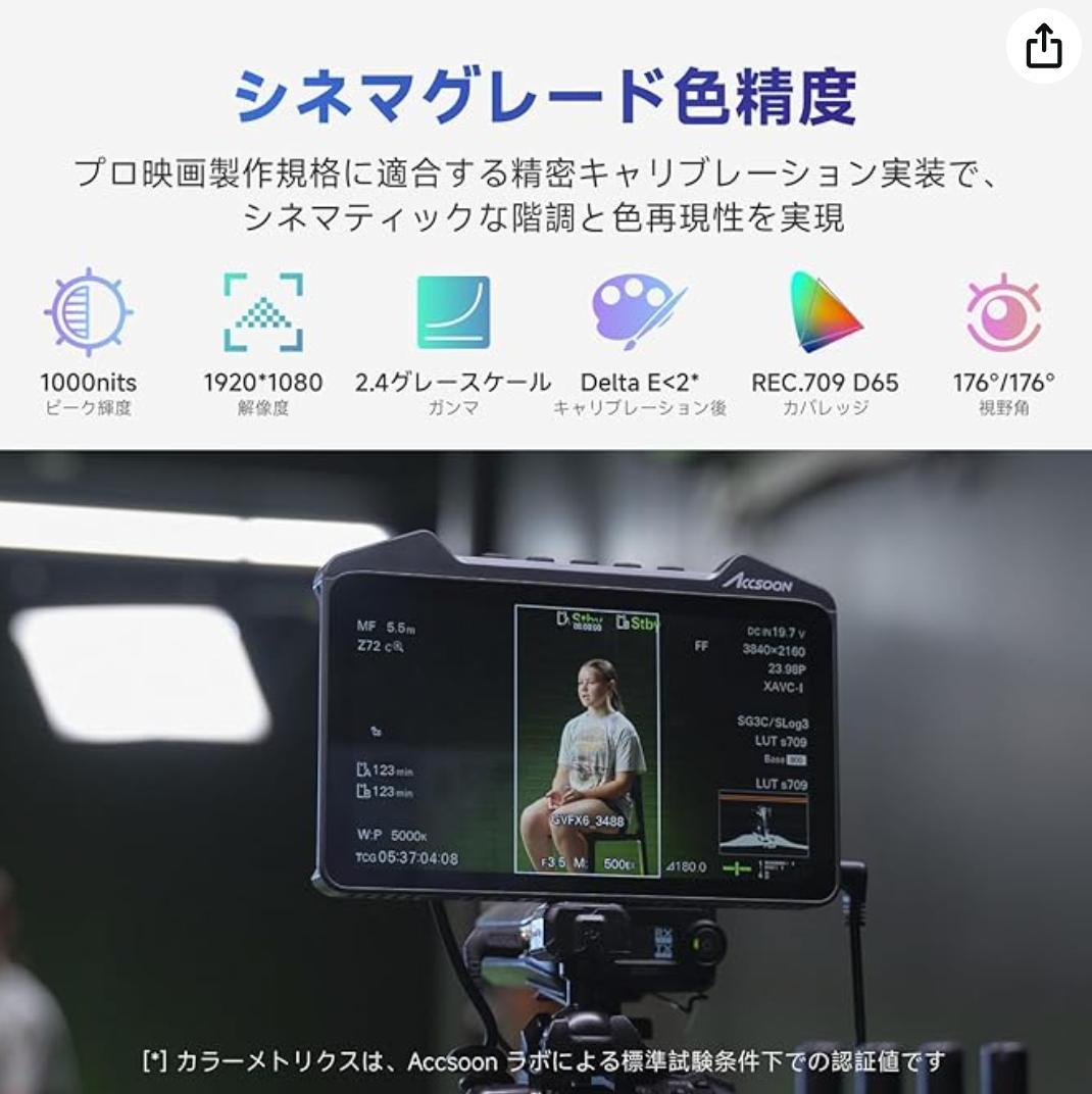 Accsoon CineView M7カメラビデオモニター （ケージキット付き）