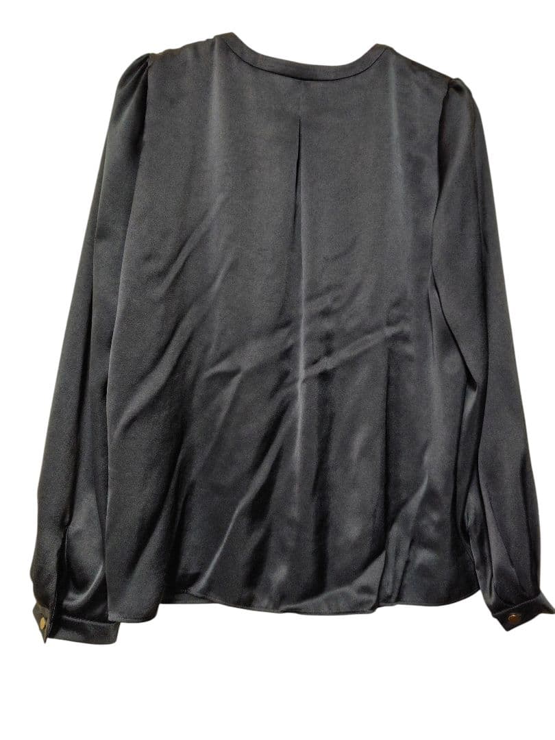 ANAYI ネイビー　フリル　長袖　ブラウス