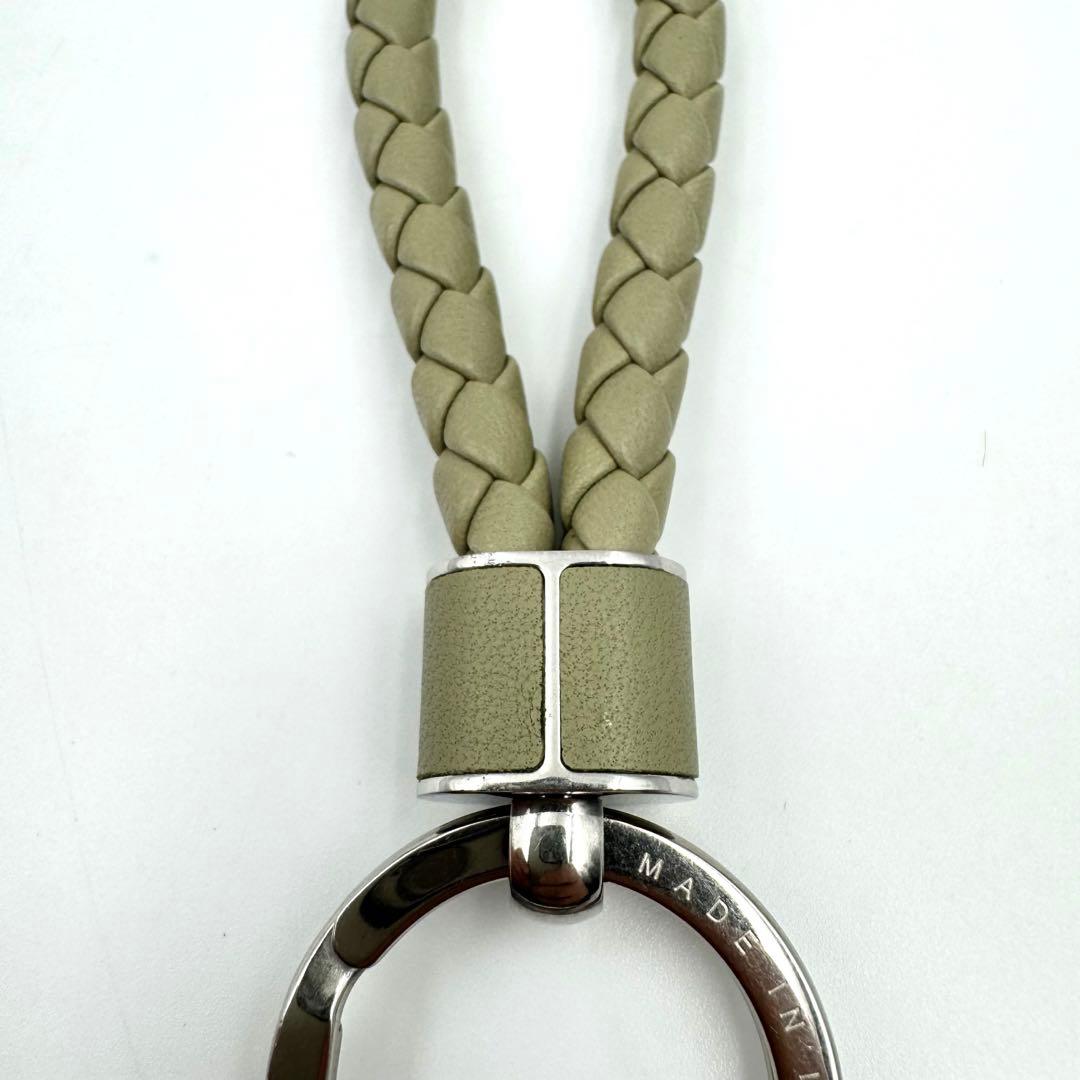 極美品✨BOTTEGA VENETA キーリング　カーキ　レザー