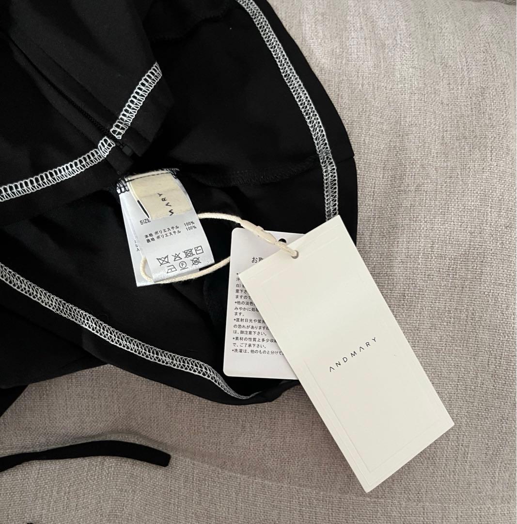 【即日発送】andmary Luca stitch tops black