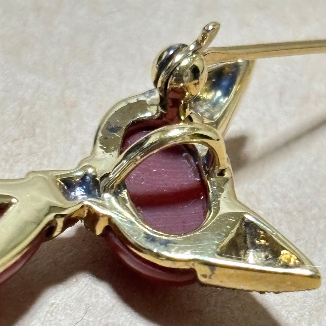 な*め様 碌山 ろくざん 猫のブローチ 瑪瑙 メノウ ネコ アンティーク調　SV