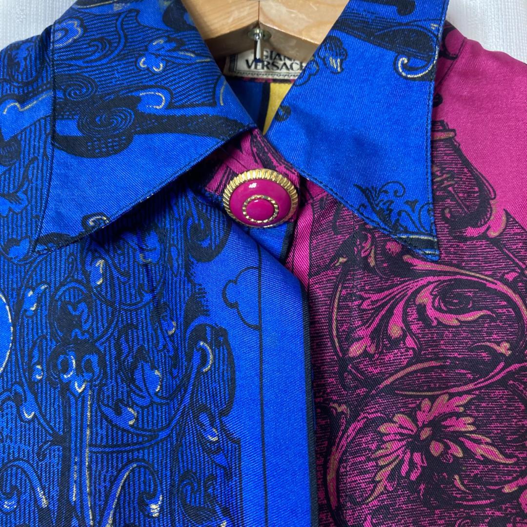 ▼GIANNI VERSACE　ヴィンテージ　バロック　シルクシャツ