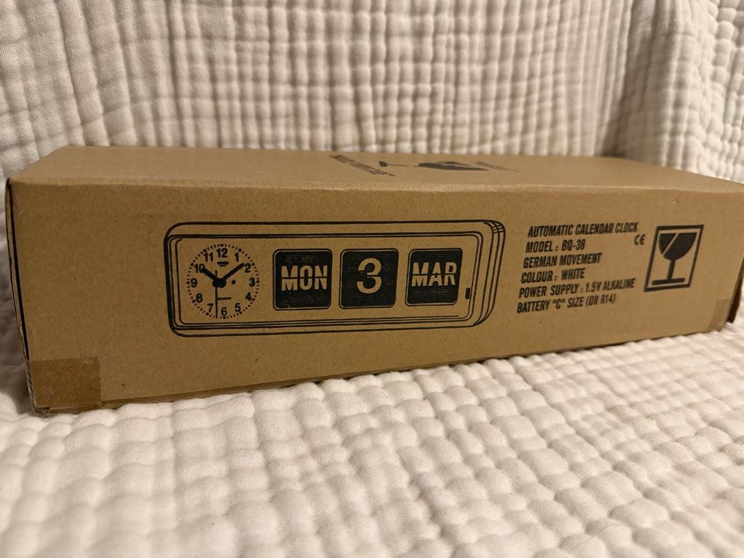 TWEMCO BQ-38 ホワイト　パタパタ時計 壁掛け時計