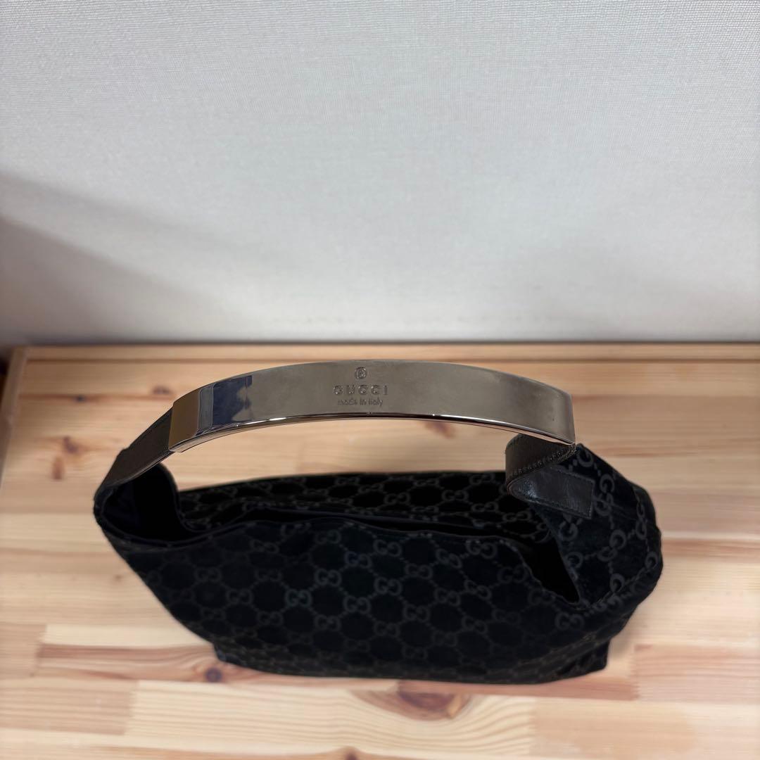 極美　GUCCI グッチ　メタルハンドル　GG柄　ホーボー　ワンショルダーバッグ