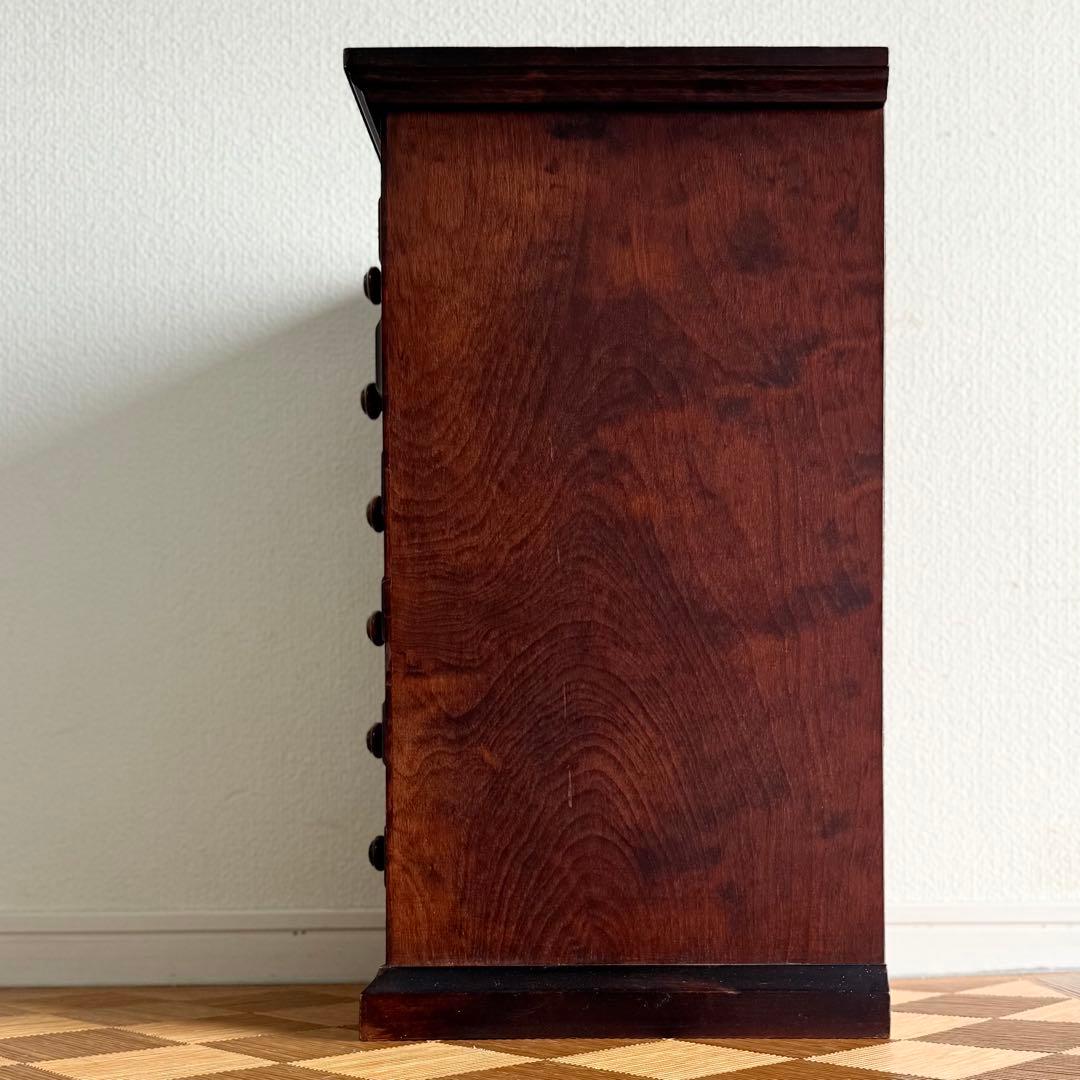 SNT1296 北海道民芸家具 神居民芸 樺材 無垢 引き出し 小箪笥 6段