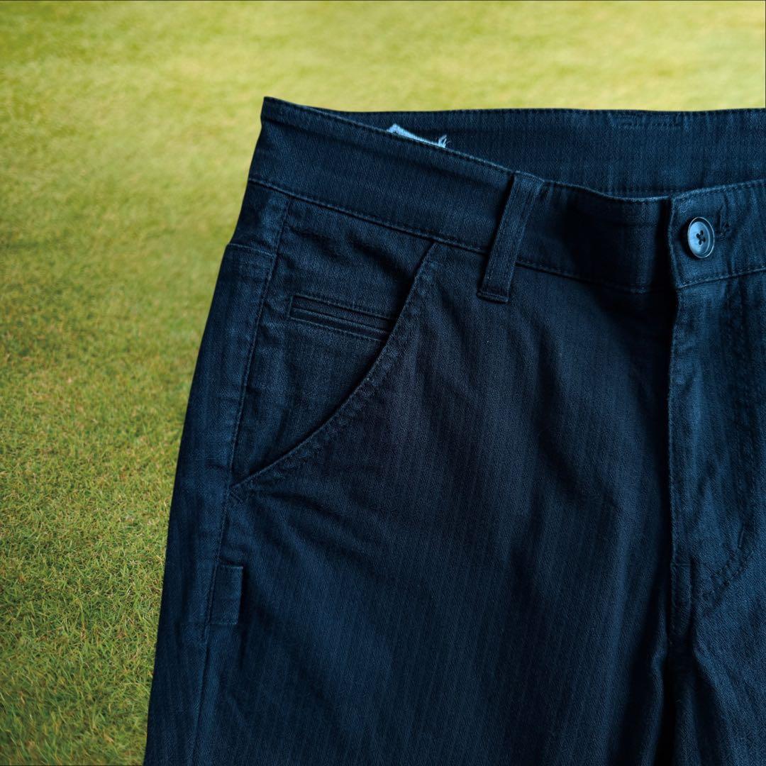 現行モデル　パーリーゲイツ　パンツ　黒　ブラック　S〜M相当　コットン素材　3