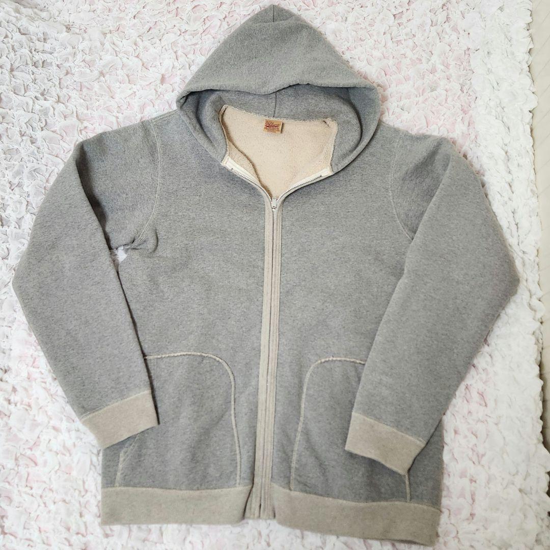 デラックスウエア DELUXEWARE スウェットパーカー XL グレー 美品