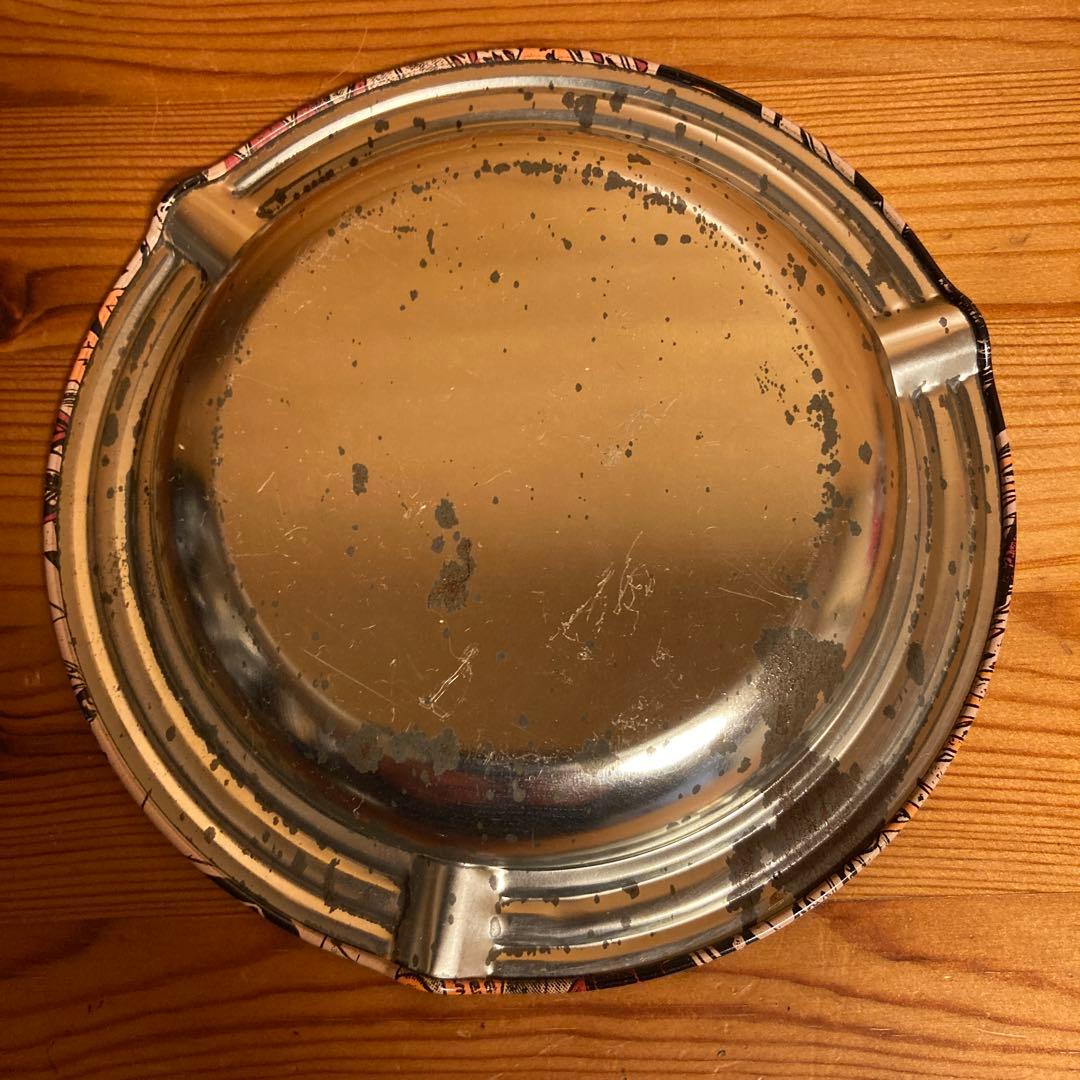 80年代当時物 PEPPERMINT 丸型ブリキトレー&灰皿セット ロカビリー