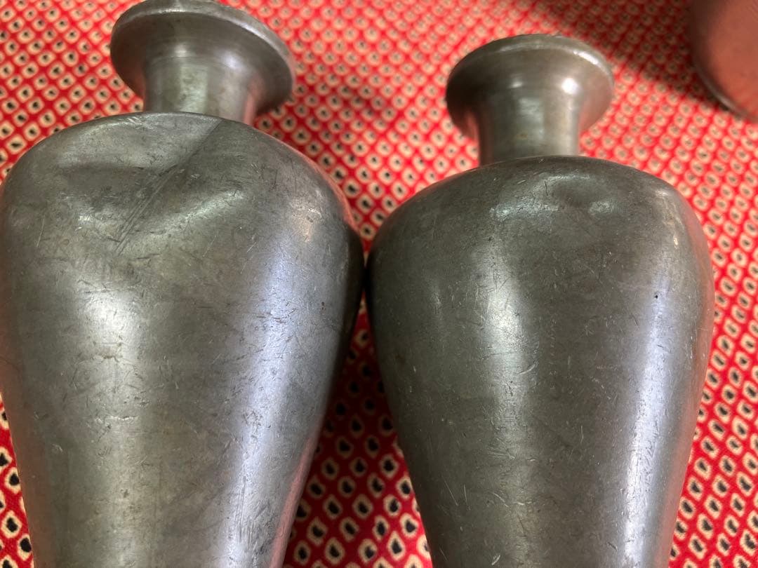 錫などの徳利・酒燗器・一輪挿し　まとめて5点