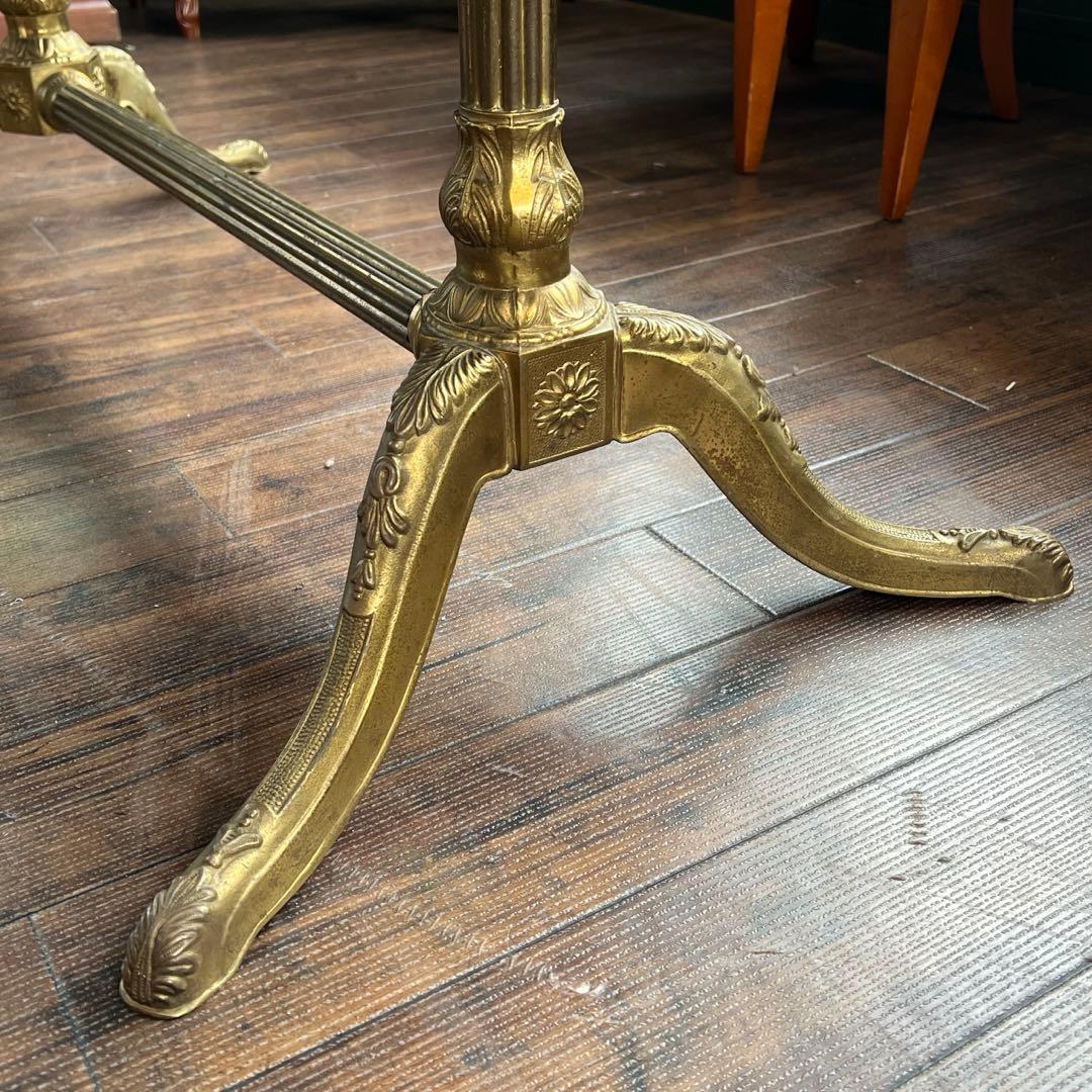 k209r124 イタリアの風景が描かれた装飾的なセンターテーブル 真鍮脚