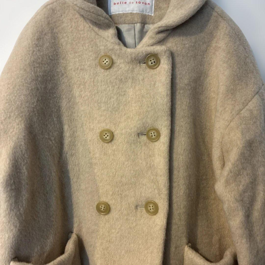 bulle de savonウールカシミヤメルトンセーラーカラーコート　ベージュ