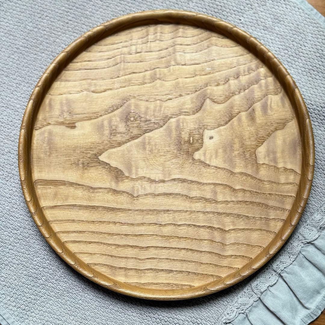 フナハシトモハルさん　杢が美しい栗のお盆　30m トレー　プレート