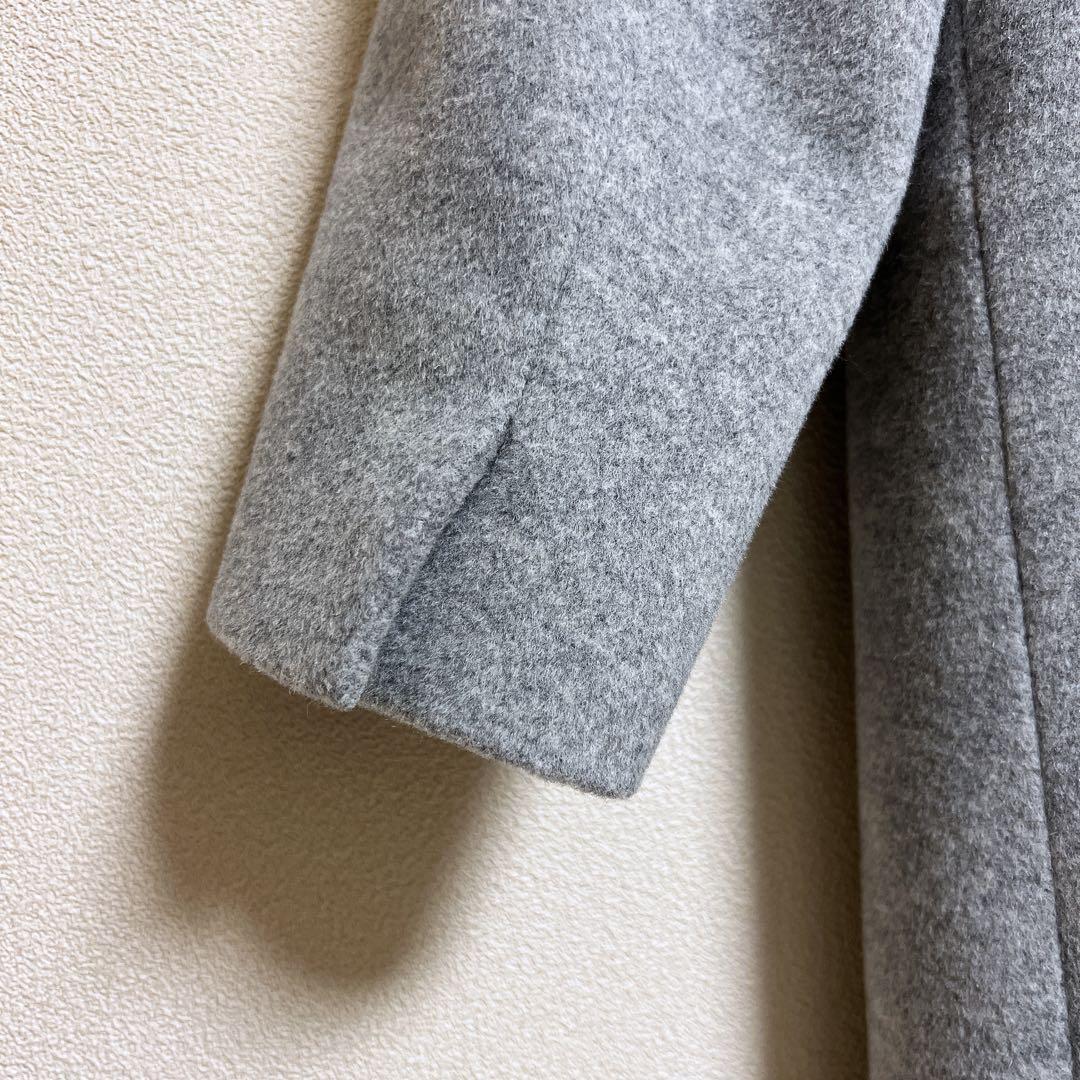 【極美品】 23区 ウール アンゴラ混 ビーバーフーデッド コート 44 グレー