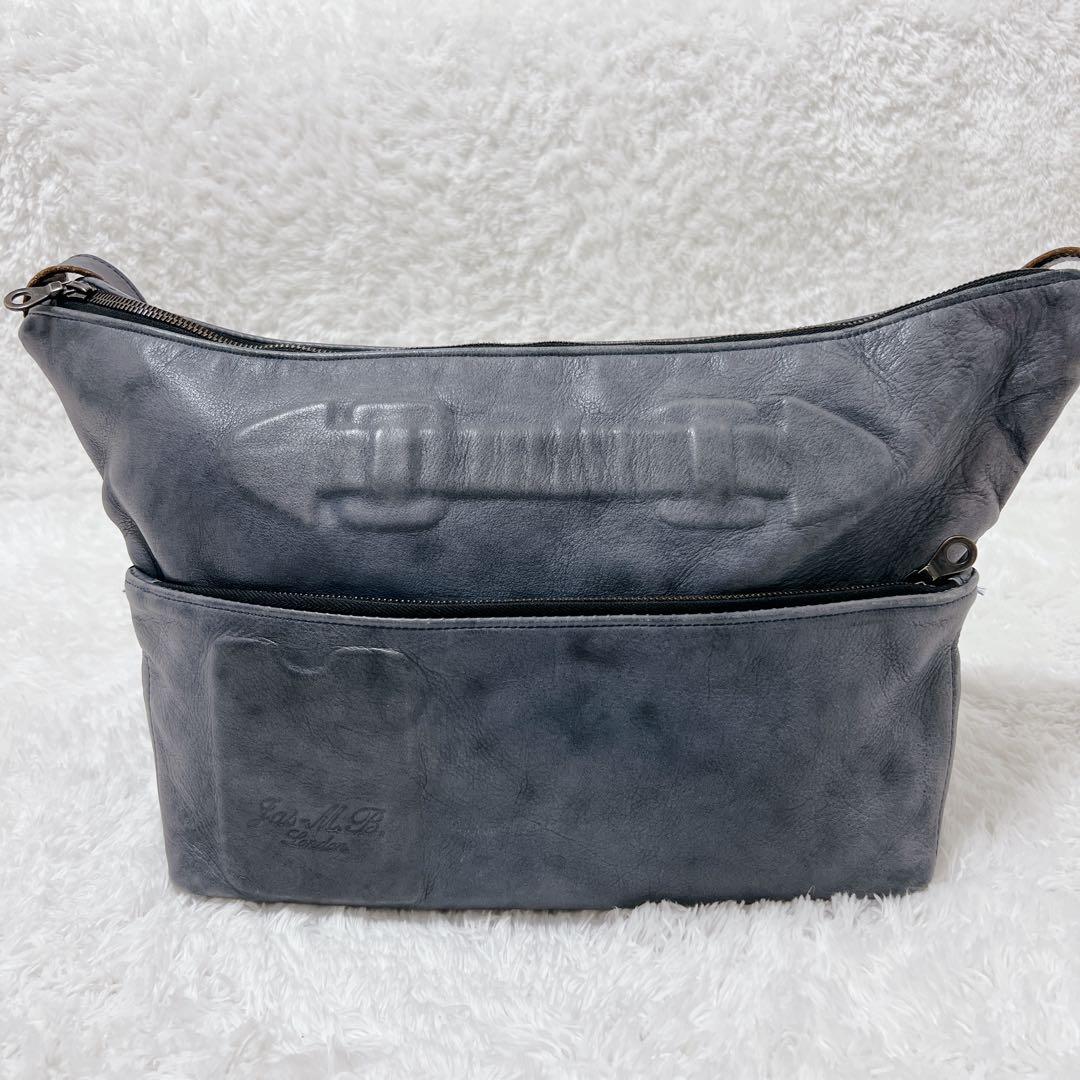 【美品】Jas M.B. London ショルダーバッグ　立体エンボス加工　真鍮