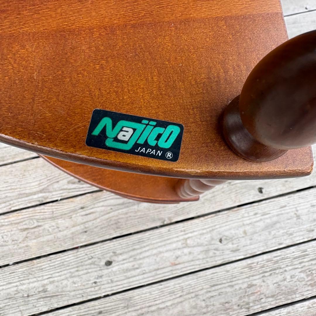 希少 ナジコ 木製コーナーラック 飾り棚 3段 昭和レトロ ミッドセンチュリー