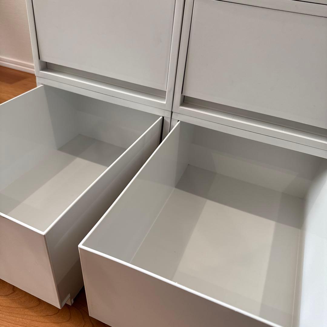 【６個セット】 無印良品 ポリプロピレンケース・引出式・深型・ホワイトグレー